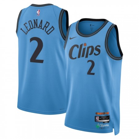 NBA Mænd Trøje Los Angeles Clippers Kawhi Leonard 2024-25 Nike City Edition Blå Swingman